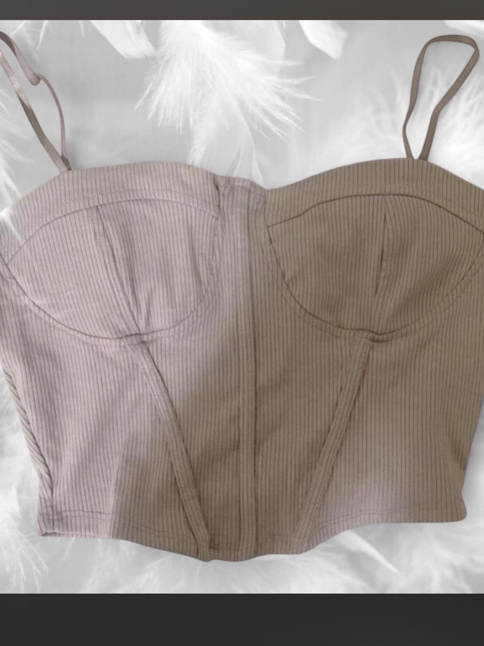 Ribbed Bustier Crop Top in Purple